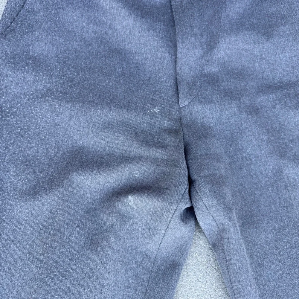 Vintage Levi's Action Slacks Mens Gray Polyester Trousers W34 L32 Made in USA